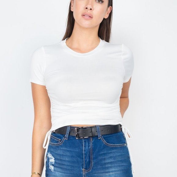 Drawstring Crop Top - Picture 3 of 5